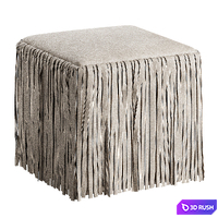 Leather pouf with fringes 3D Model Corona