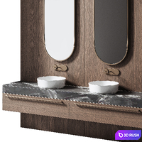 Bathroom furniture set 18 3D Model Vray, Corona