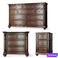 Chest of drawers bedside table Leesburg Hooker 3D Model Vray, Corona