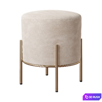 Milliard Upholstered Round Ottoman 3D Model Corona