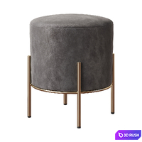 Milliard Upholstered Round Ottoman 3D Model Corona