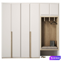 Hallway with seating 3D Model Vray, Corona