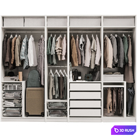 Wardrobe with decor clothes 3D Model Corona