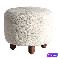 Raley Upholstered Ottoman by Pottery Barn 3D Model Corona