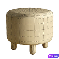 Raley Upholstered Ottoman by Pottery Barn 3D Model Corona