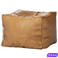 Leather Pouf Square 3D Model Corona