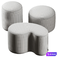 Kay pouf by Coco Maison 3D Model Vray, Corona