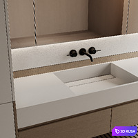 Bathroom Furniture 21 3D Model Vray, Corona