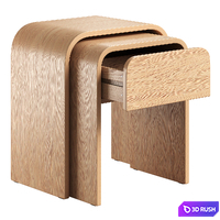 Bedside table La Redoute Vence 3D Model Vray, Corona
