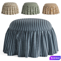 Leary Ottoman/ pouf with skirt 3D Model Corona