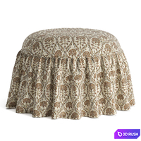 Leary Ottoman/ pouf with skirt 3D Model Corona