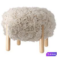 Fluffy sheepskin puffy 3D Model Corona