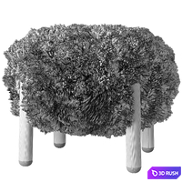 Fluffy sheepskin puffy 3D Model Corona