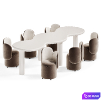 Indoor Children Play Table/Kids Chair, Upholstered Seat, Chalk/Olive Green, 24 3D Model Corona
