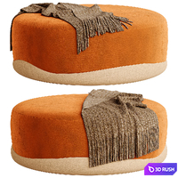 Wave Ottoman - COM poof 3D Model Corona