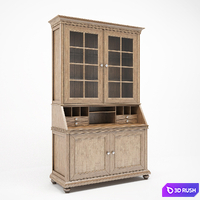 Oak dining cupboard 3D Model Vray