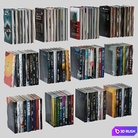 Books set UE4 ready 3D Model Vray
