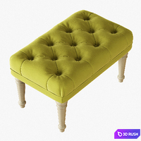 Pouf Louis-Philippe 3D Model Vray, Corona