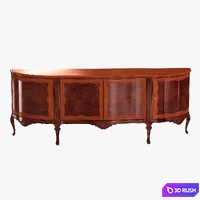 ITALIAN XV CHIPPENDALE SIDEBOARD SERVER BURL CIRCA 1920 3D Model Vray