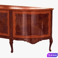 ITALIAN XV CHIPPENDALE SIDEBOARD SERVER BURL CIRCA 1920 3D Model Vray