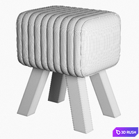 Cawalet Footstool 3D Model Vray, Corona