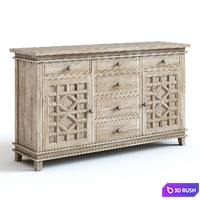 Pottery Barn Luella Dresser 3D Model Vray