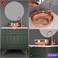 Bathroom Furniture 3D Model Vray, Corona