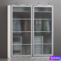 IKEA PAX wardrobe | IKEA PAX wardrobe white, Nyukirha tempered glass, "cell" ornament. 3D Model Vray, Corona