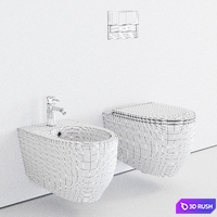 Esedra by SDR Ceramiche Fox Wall-Hung WC 3D Model Corona