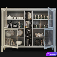 Wardrobe / Showcase Aster. Showcase by Le Fablier 3D Model Vray, Corona