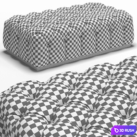Adriana Hoyos Caramelo Quilted Ottoman-150 3D Model Vray