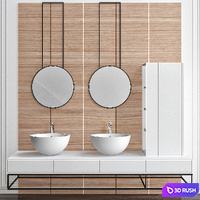 Washbasins Furniture No. 8 3D Model Vray