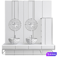 Washbasins Furniture No. 8 3D Model Vray