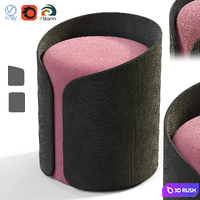 Cardigan pouf 3D Model Vray, Corona