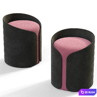 Cardigan pouf 3D Model Vray, Corona