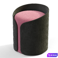 Cardigan pouf 3D Model Vray, Corona
