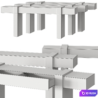 Laskasas Merrit Console Tables 3D Model Vray, Corona