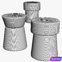 Stahlandband PINNON STONE STOOL 3D Model Corona