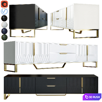 Aro modern stylish white tv stand sideboard 3D Model Vray, Corona