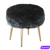 Round chair black fur 3D Model Vray