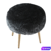 Round chair black fur 3D Model Vray