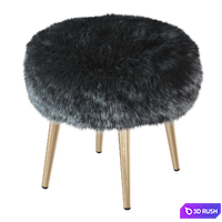 Round chair black fur 3D Model Vray