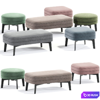 Feel Good Pouf Flexform Collection 3D Model Vray, Corona