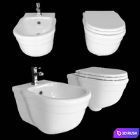 Hidra toilet and bidet hansgrohe fixture 3D Model Corona