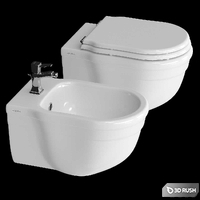 Hidra toilet and bidet hansgrohe fixture 3D Model Corona