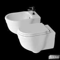Hidra toilet and bidet hansgrohe fixture 3D Model Corona