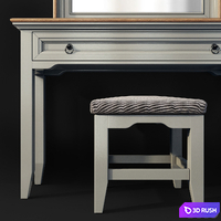 Dressing table with Esquisse mirror. Vanity by country corner 3D Model Vray, Corona