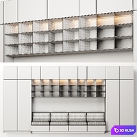 Large closet to cabinet 3D Model Vray, Corona