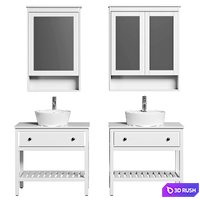 Ikea Hemnes Cupboard and Mirror 3D Model Vray, Corona