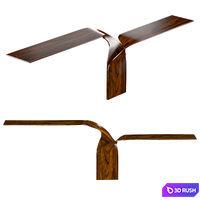Carol Egan Hand-Carved Walnut Console 3D Model Vray, Corona